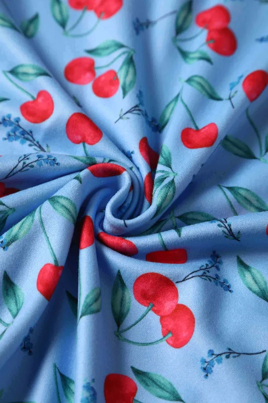 Donna Blue Cherry Summer Tea Dress