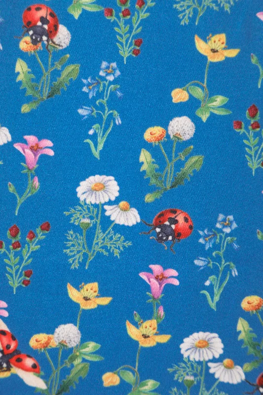 Donna Crossover Bust Blue Ladybug Dress