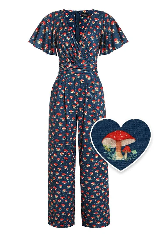 Esther Mushroom Navy Blue Jumpsuit