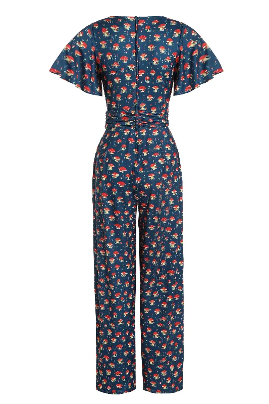 Esther Mushroom Navy Blue Jumpsuit