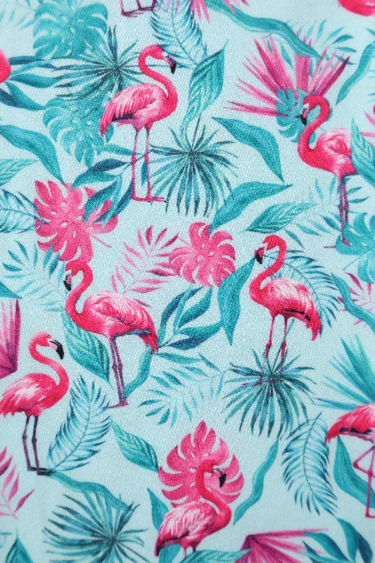 Esther Pink Flamingo Baby Blue Jumpsuit