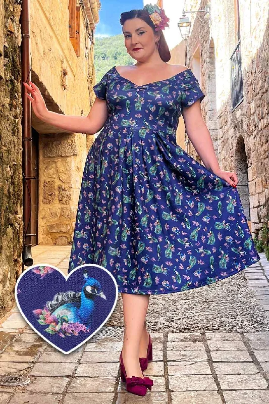 Lily Purple Peacock Circle Dress