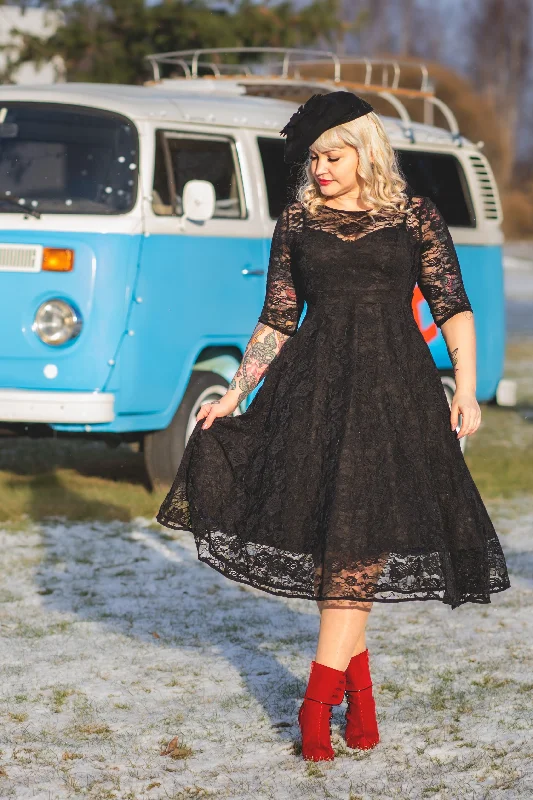 Madeline Black Formal Lace Dress