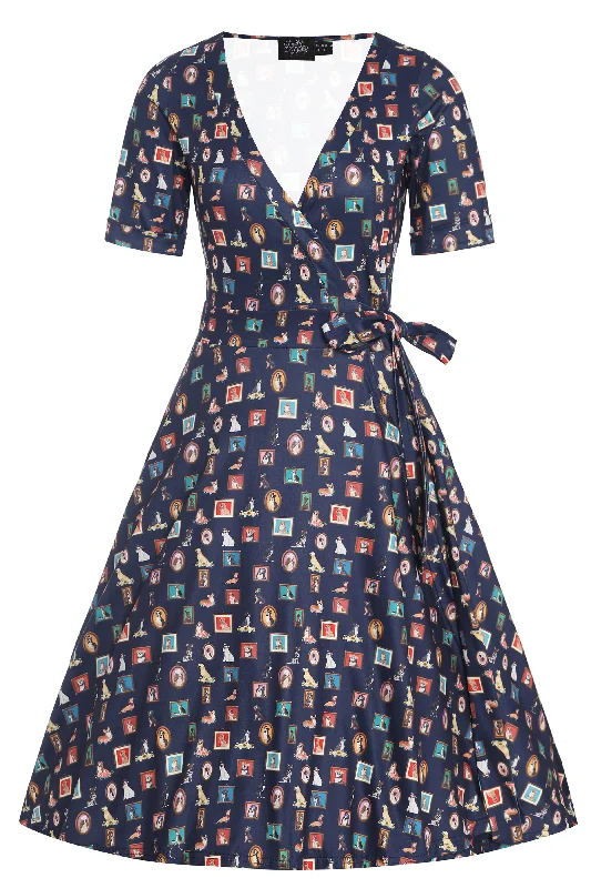 Matilda Dog Picture Frame Wrap Dress