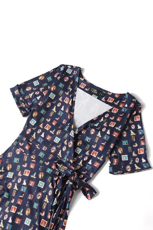 Matilda Dog Picture Frame Wrap Dress