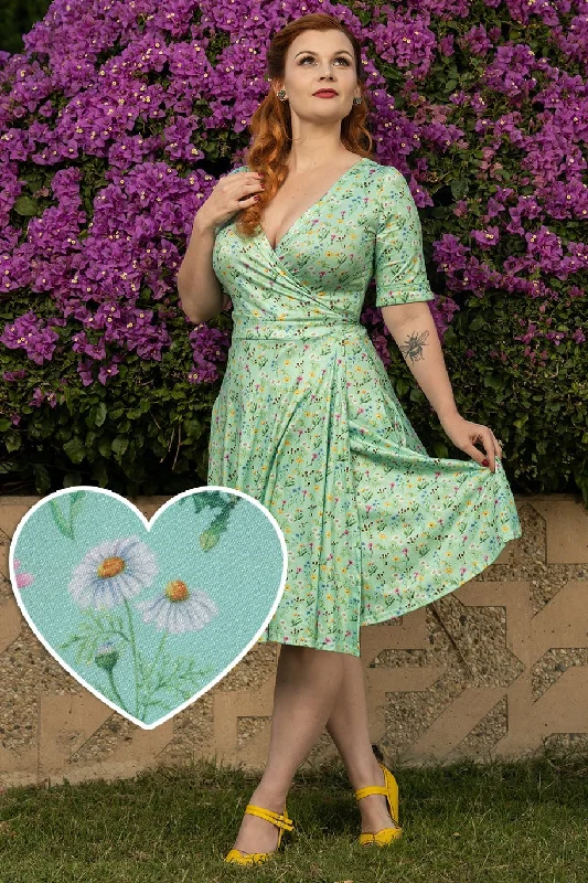 Matilda Mint Floral Wrap Dress