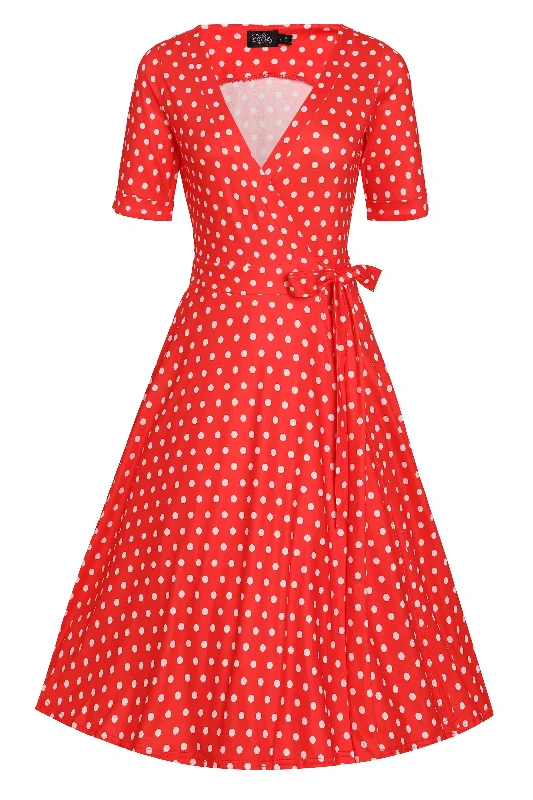 Matilda Red Polka Dot Wrap Dress