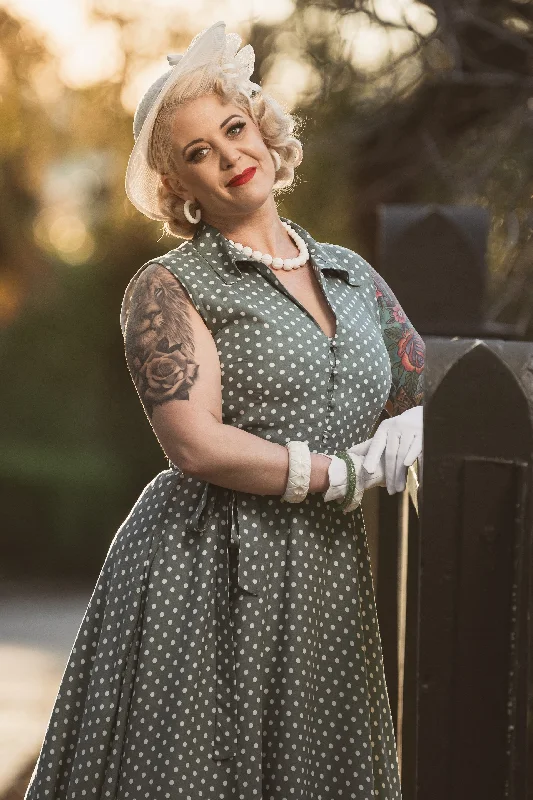 Poppy Green Polka Dot Shirt Dress