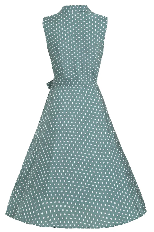 Poppy Green Polka Dot Shirt Dress