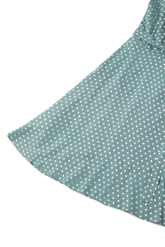 Poppy Green Polka Dot Shirt Dress