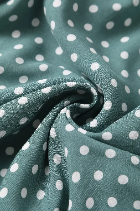 Poppy Green Polka Dot Shirt Dress