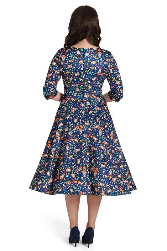 Scarlette Day Of The Dead Midi Dress