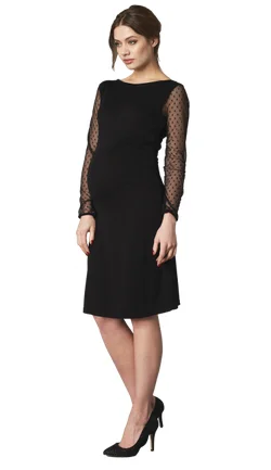 Sheer Spot Maternity Dress