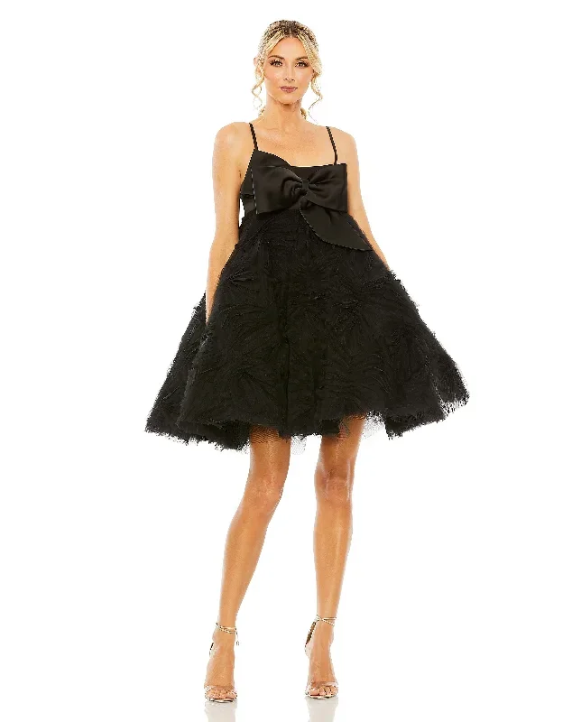 Bow Front Tulle Mini Dress