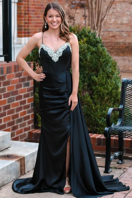 black-rhinestone-v-neck-long-formal-dress-with-attached-train