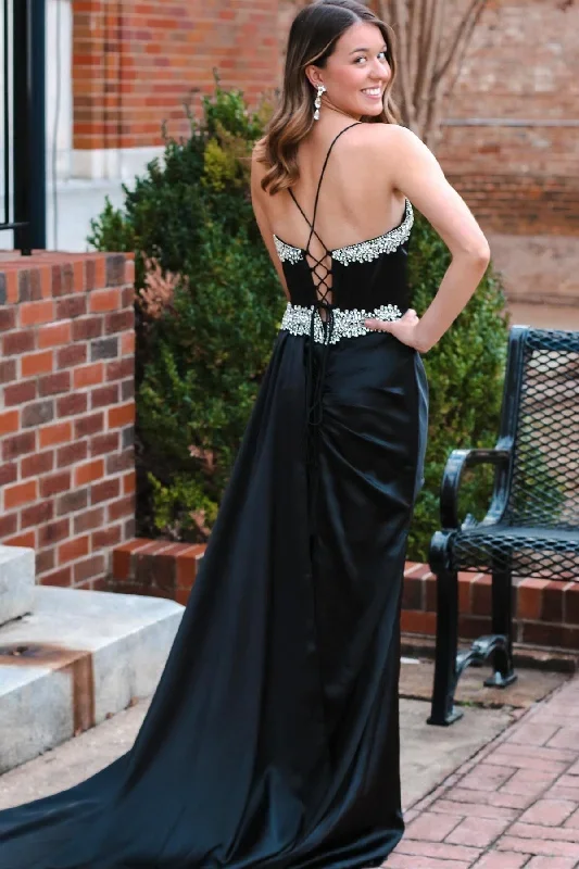 black-rhinestone-v-neck-long-formal-dress-with-attached-train