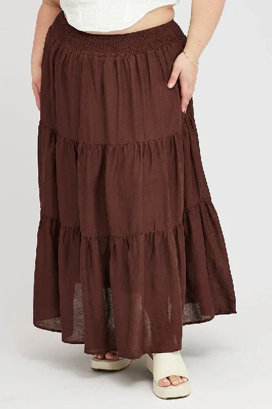 brown-maxi-skirt-shirred-waist-tiered-csl27000-10ab-1