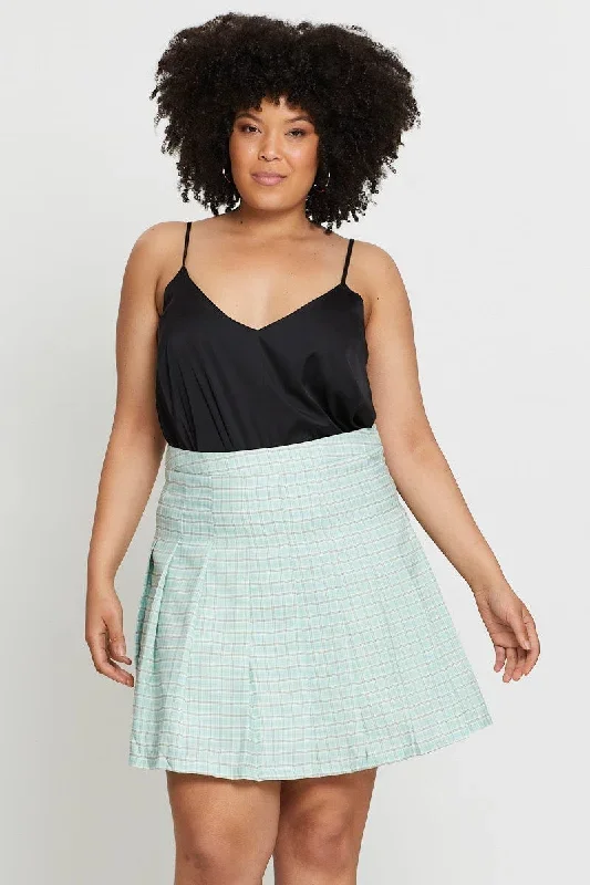 Check Mini Tennis Skirt Pleated