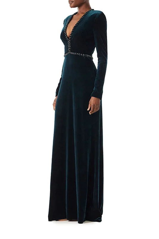 deep-v-neck-velour-gown