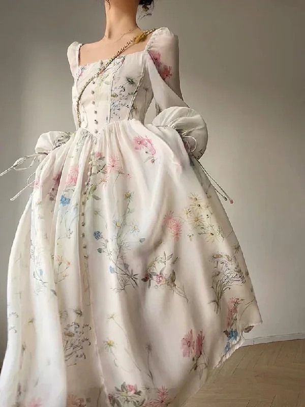 french-elegant-floral-midi-dress-chiffon-long-sleeve-evening-party-dress-woman-beach-fairy-one-piece-dress-korean-2023-summer