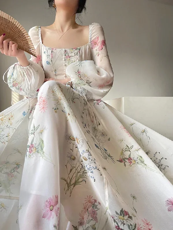 french-elegant-floral-midi-dress-chiffon-long-sleeve-evening-party-dress-woman-beach-fairy-one-piece-dress-korean-2023-summer