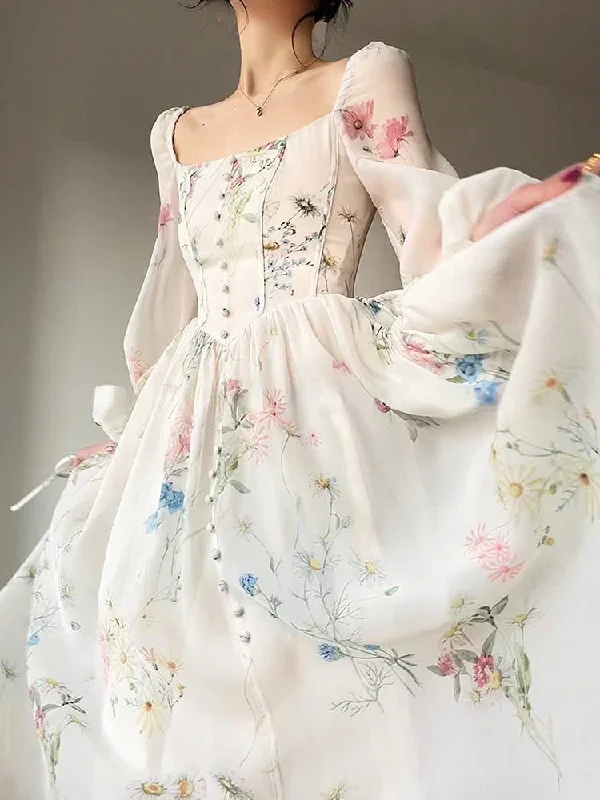 french-elegant-floral-midi-dress-chiffon-long-sleeve-evening-party-dress-woman-beach-fairy-one-piece-dress-korean-2023-summer