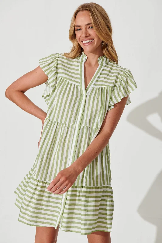 julius-smock-dress-in-green-with-white-stripe-cotton-linen-blend