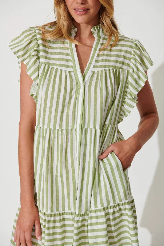 julius-smock-dress-in-green-with-white-stripe-cotton-linen-blend