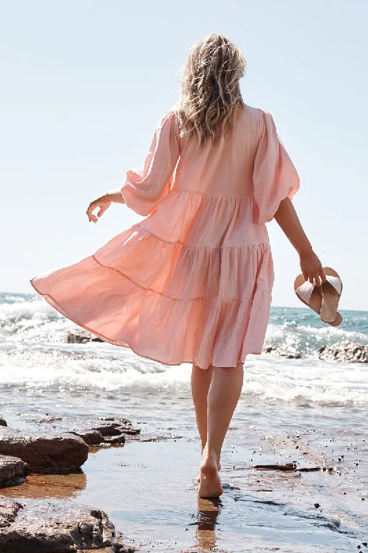 Kehlana Tiered Dress In Blush