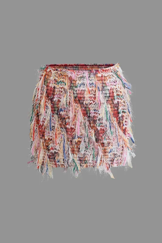 Fringe Mini Skirt