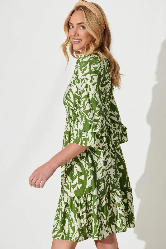 monica-dress-in-olive-with-cream-leaf-cotton-blend