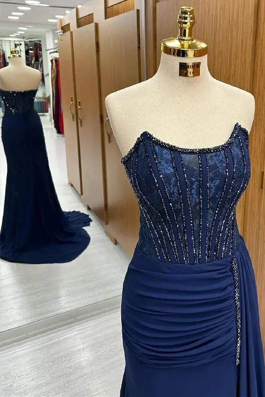 navy-lace-beaded-strapless-long-formal-dress-with-attached-train