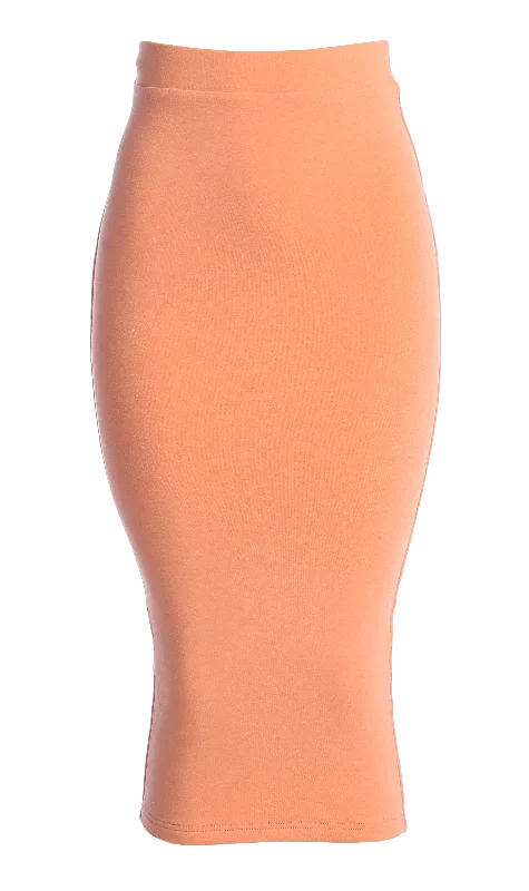 Peach Leilah Midi Skirt