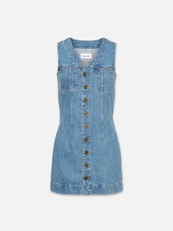 Sleeveless Trucker Pocket Dress -- Delaware