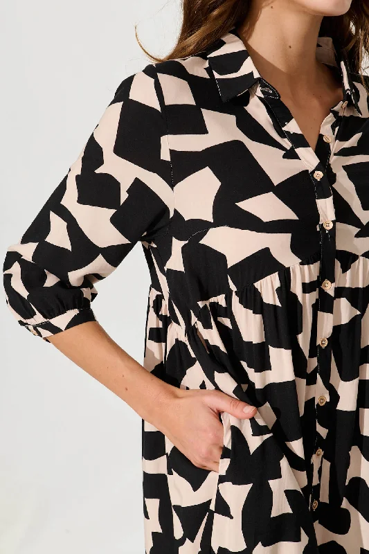 soiree-shirt-dress-in-black-and-sand-geometric-print