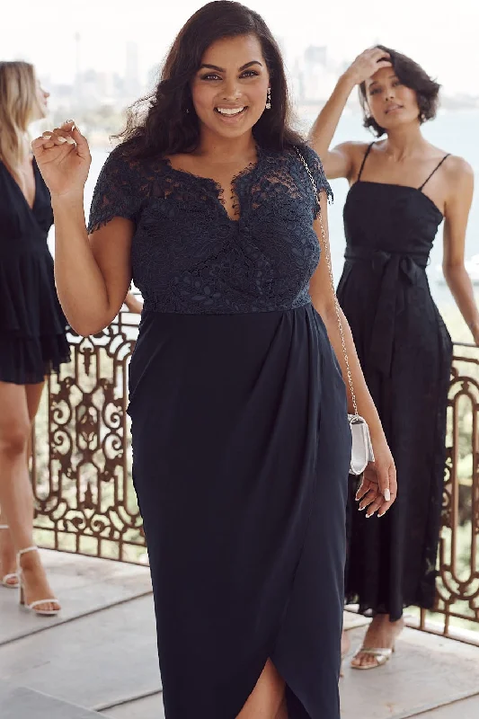 Stella Lace Dress In Navy