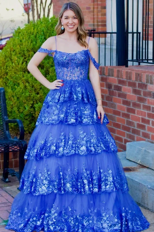 tulle-sequin-cold-shoulder-ruffle-tiered-long-prom-dress