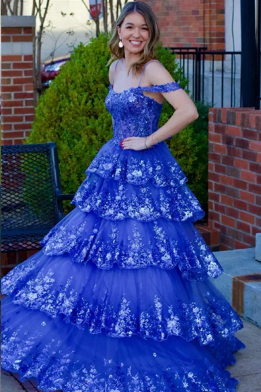 tulle-sequin-cold-shoulder-ruffle-tiered-long-prom-dress