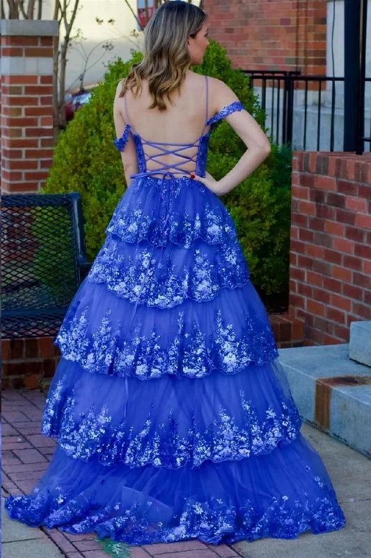 tulle-sequin-cold-shoulder-ruffle-tiered-long-prom-dress