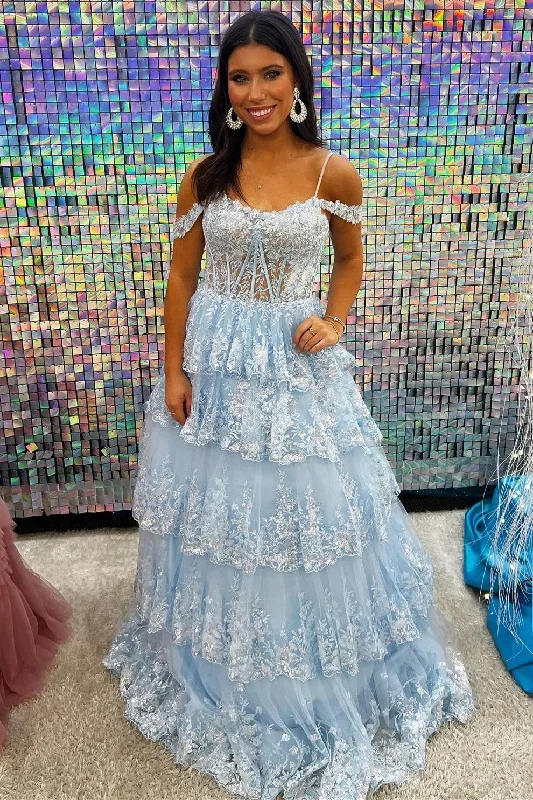 tulle-sequin-cold-shoulder-ruffle-tiered-long-prom-dress