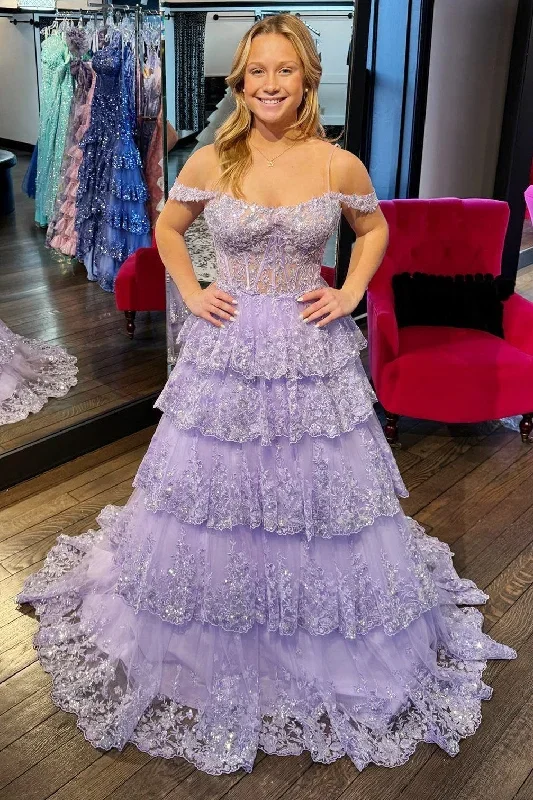 tulle-sequin-cold-shoulder-ruffle-tiered-long-prom-dress