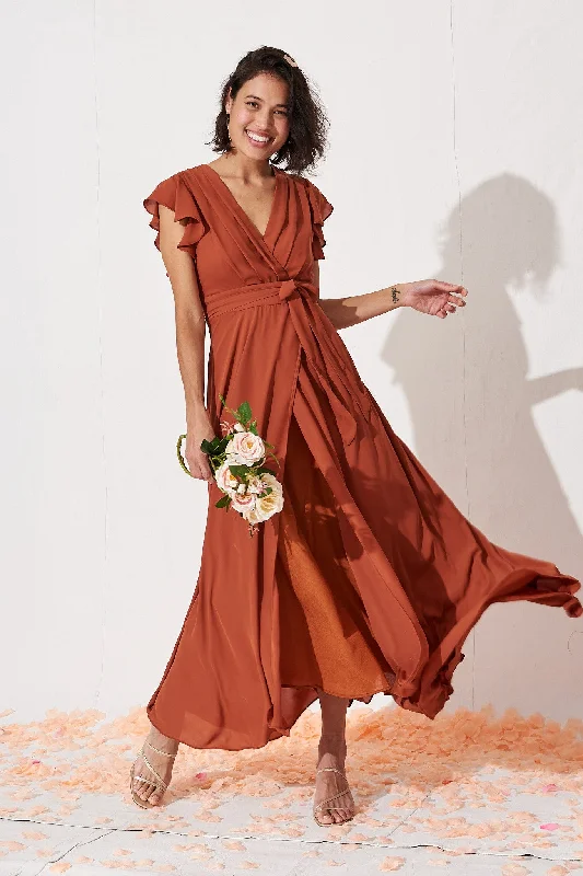 Wynter Dress In Rust